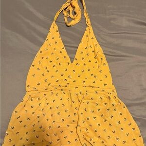 Yellow Floral Halter Top